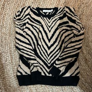 Bishop and Young Youre a Wild Thing Tiger Knit Sweater Size Small